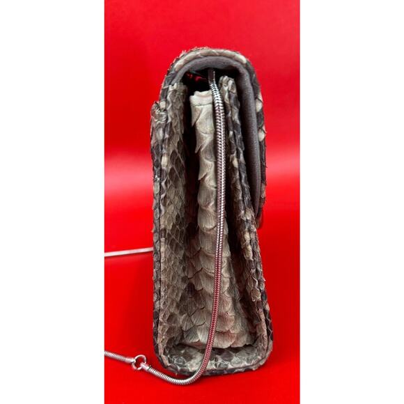 Little Liffner Embossed Small Gray Crossbody Shoulder Bag Made In Italy - Picture 5 of 16